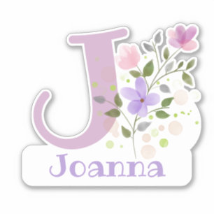 Name Joanna plus Initial with Floral Design