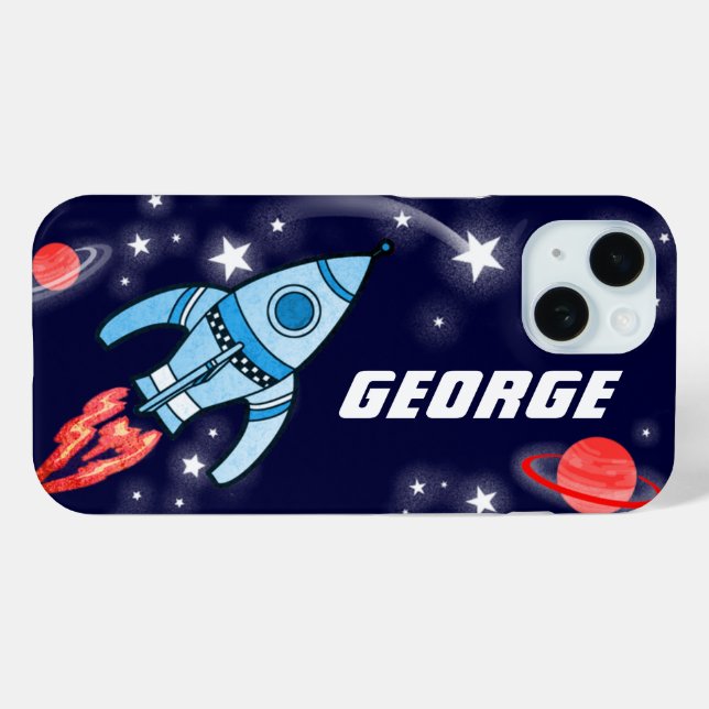 Name kids rocket space navy  Case-Mate iPhone case (Back (Horizontal))