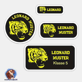 Name labels set - Tiger - yellow black - 24