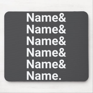 Name List Funny Women Men D Text Mouse Pad