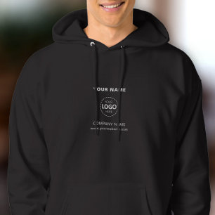 Name, Logo, Business Upload Template - Black Hoodie