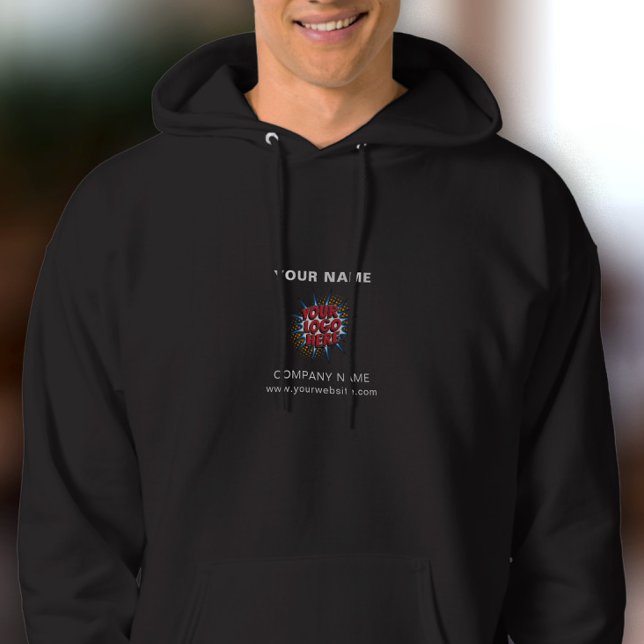Name, Logo, Business Upload Template - Black Hoodie (Creator Uploaded)