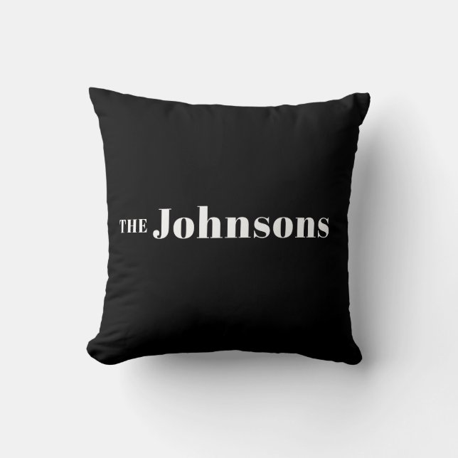 Name | Logo Modern Minimalist Black Cushion (Front)