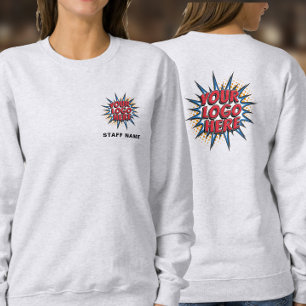 Name & Logo Upload Template/Front & Back/ Grey Sweatshirt