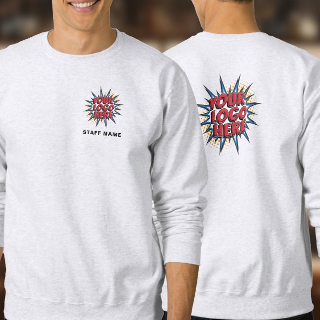 Name & Logo Upload Template/Front & Back/ Grey Sweatshirt (Creator Uploaded)