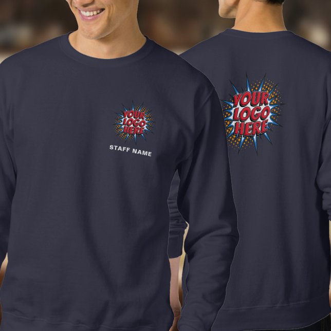 Name & Logo Upload Template/Front & Back/ Navy Sweatshirt (Creator Uploaded)