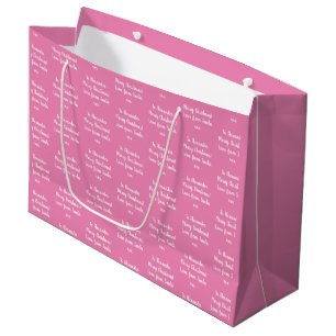 Name Love From Santa Pink Christmas Large Gift Bag