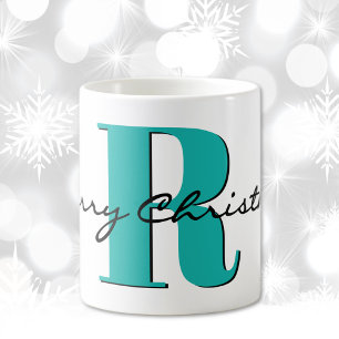 Name, March Blue Aquamarine Merry Christmas Coffee Mug