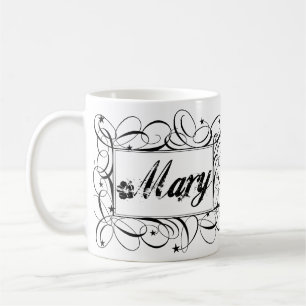 Name Mary in black inside stylish frame Coffee Mug