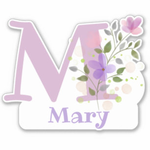 Name Mary plus Initial with Floral Design
