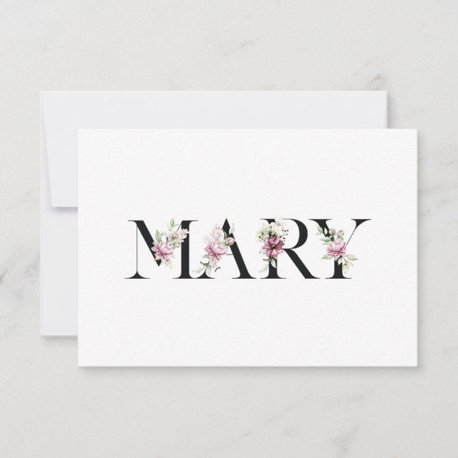  Name Mary Thank You Card (Front)