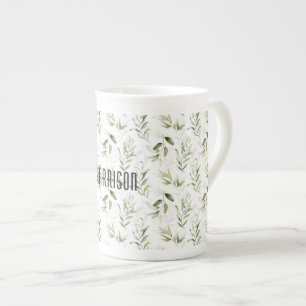 Name    Masculine Watercolor Greenery 10oz Bone China Mug
