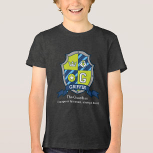 Name meaning Griffin knights sheild green grey Tri-Blend Shirt