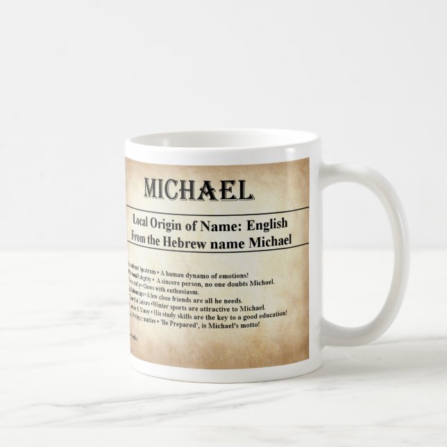 Name Meaning Mug  - Michael (Right)