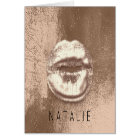 Name Metal Kiss Lips Choclate Skinny Bronze Gold