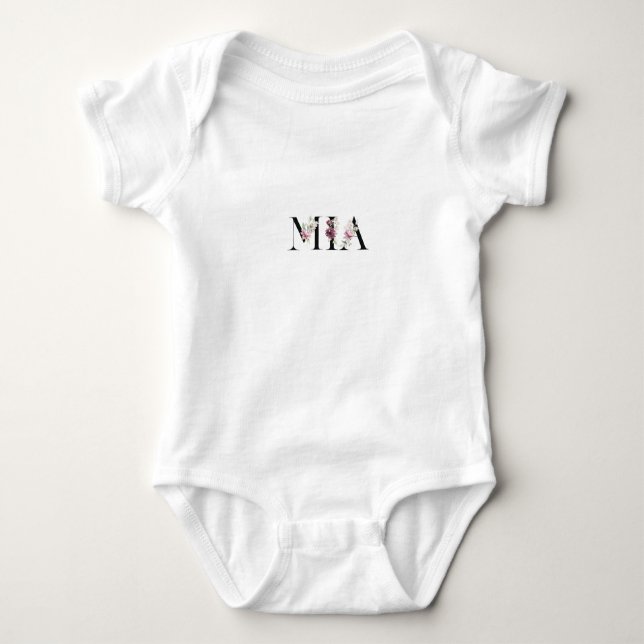 Name Mia Baby Bodysuit (Front)