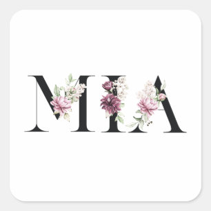 Name Mia Square Sticker
