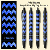 Name Mid Royal Blue Zig Zag on Black