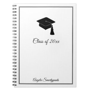 Name Minimalist Grad Cap Class of 2018 Notebook