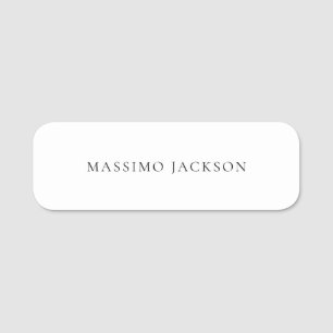 Name Minimalist Modern Plain Simple Black White Tag