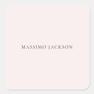 Name Minimalist Modern Plain Simple Pastel Colour Square Sticker