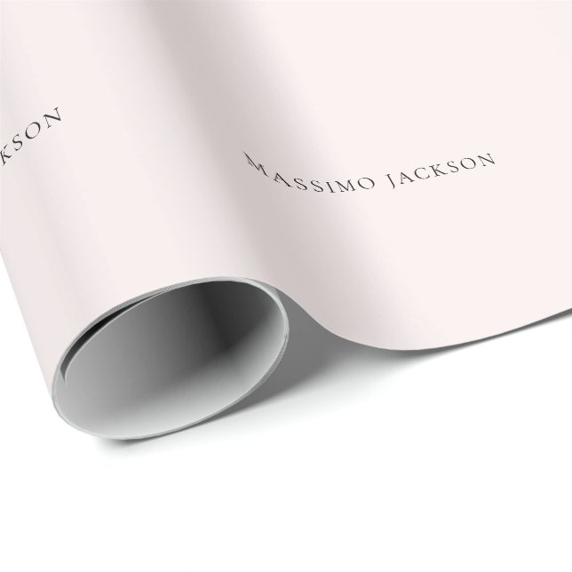 Name Minimalist Modern Plain Simple Pastel Colour Wrapping Paper (Roll Corner)