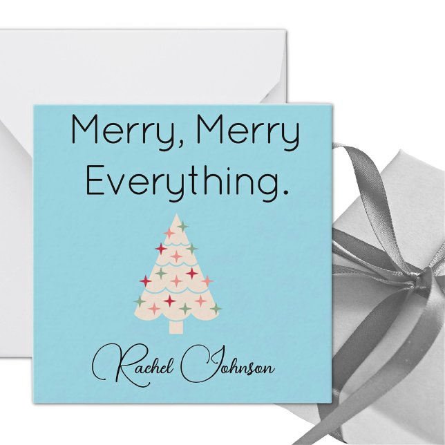 Name || Modern Merry Mini Holiday Flat Note Card (Creator Uploaded)