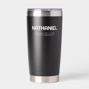 Name Modern Minimal Black Insulated Tumbler