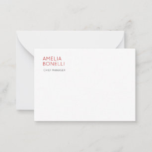Name Modern Minimalist Professional Plain Casual Card