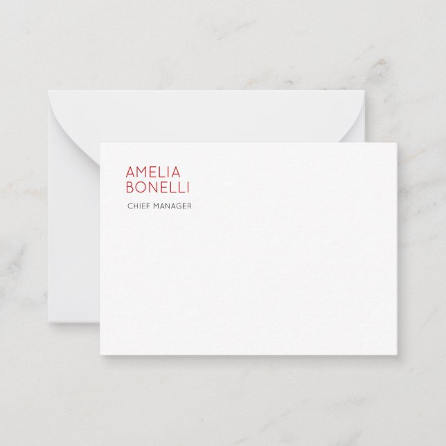 Name Modern Minimalist Professional Plain Casual Card (Front)