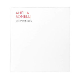 Name Modern Minimalist Professional Plain Casual Notepad