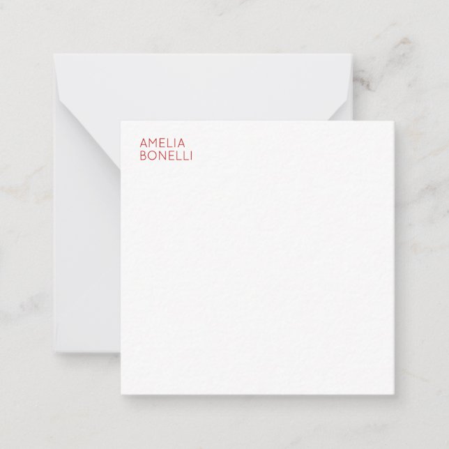 Name Modern Minimalist Professional Plain White Card (Front)