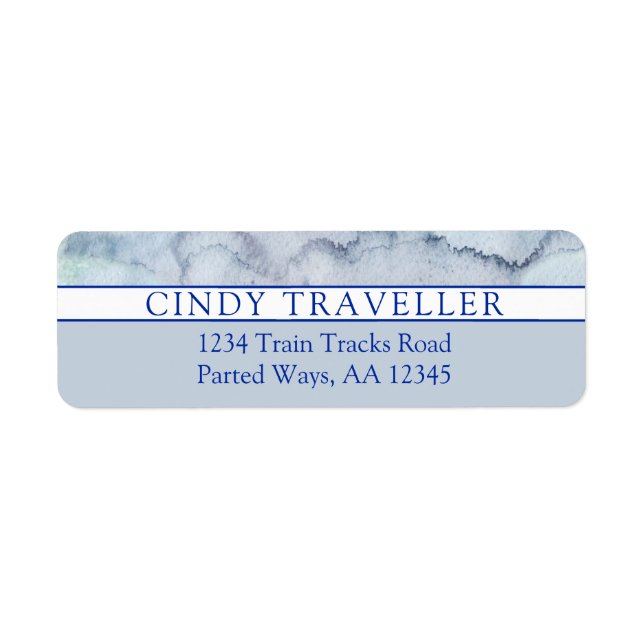 Name | Monogram Blue Watercolor (Front)