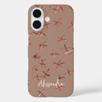 Name Monogram Boho Minimalist Brown Roze Gold Chic