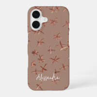 Name Monogram Boho Minimalist Brown Roze Gold Chic