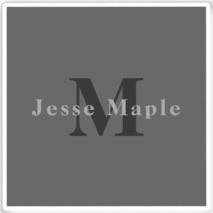 Name & Monogram   Dark Grey