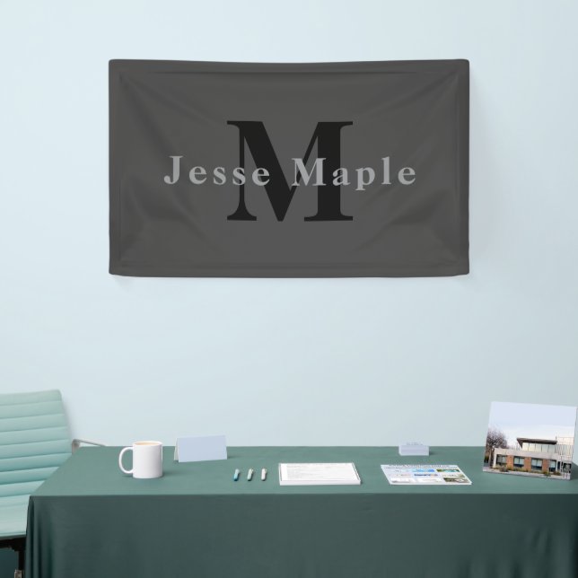 Name & Monogram | Dark Grey Banner (Tradeshow)