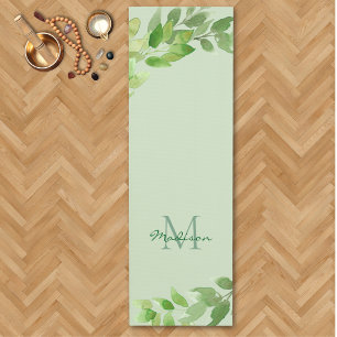  Name Monogram Green Yoga Mat