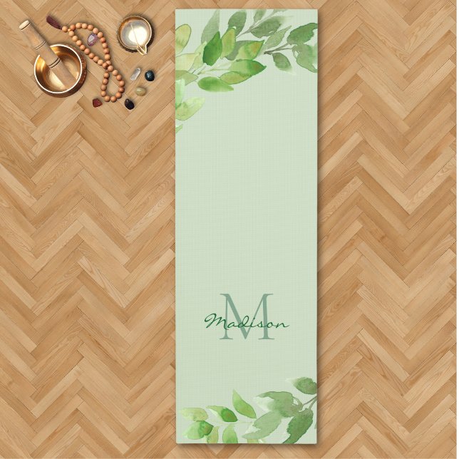  Name Monogram Green Yoga Mat (Creator Uploaded)