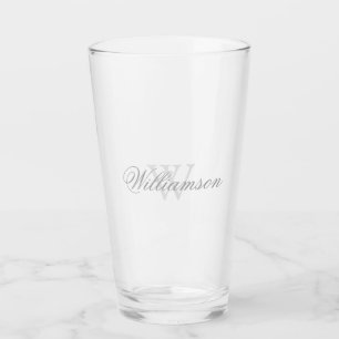 Name & Monogram in Greys Glass