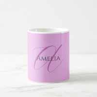 Name Monogram Initial Letter Orchid & Lilac