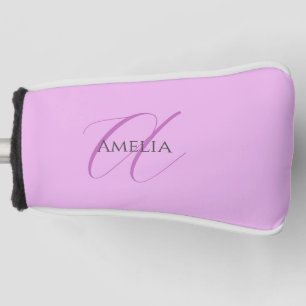 Name Monogram Initial Letter Orchid & Lilac Golf Head Cover