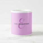 Name Monogram Initial Letter Orchid & Lilac Large Coffee Mug<br><div class="desc">Plain Minimalist Modern Designs. They're all simple,  attractive,  unique.</div>
