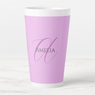 Name Monogram Initial Letter Orchid & Lilac Latte Mug