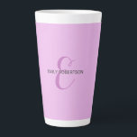 Name Monogram Initial Letter Orchid & Lilac Latte Mug<br><div class="desc">Plain Minimalist Modern Designs. They're all simple,  attractive,  unique.</div>