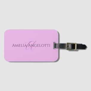 Name Monogram Initial Letter Orchid & Lilac Luggage Tag