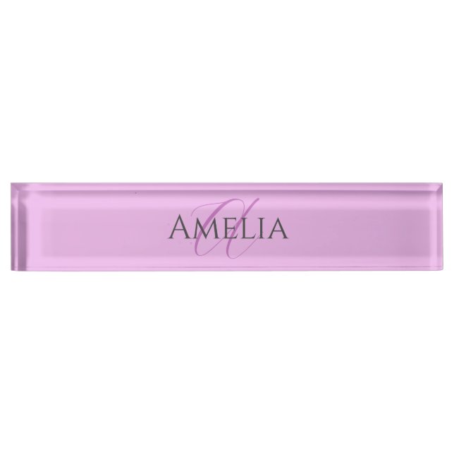 Name Monogram Initial Letter Orchid & Lilac Nameplate (Front)