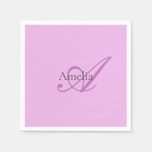 Name Monogram Initial Letter Orchid & Lilac Napkin