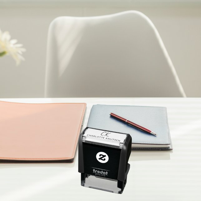 Name monogram initials business self-inking stamp (Creator Uploaded)