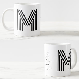 Name & Monogram JumboCup personalised Initial Large Coffee Mug